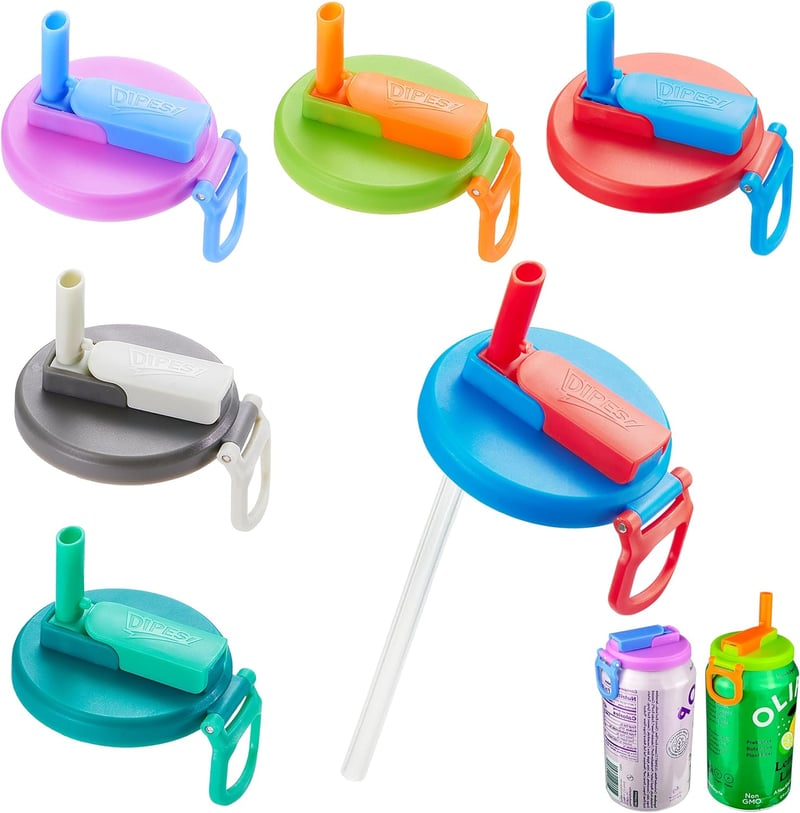 Soda Can Lids & Silicone Straws, BPA-Free, Airtight Seal