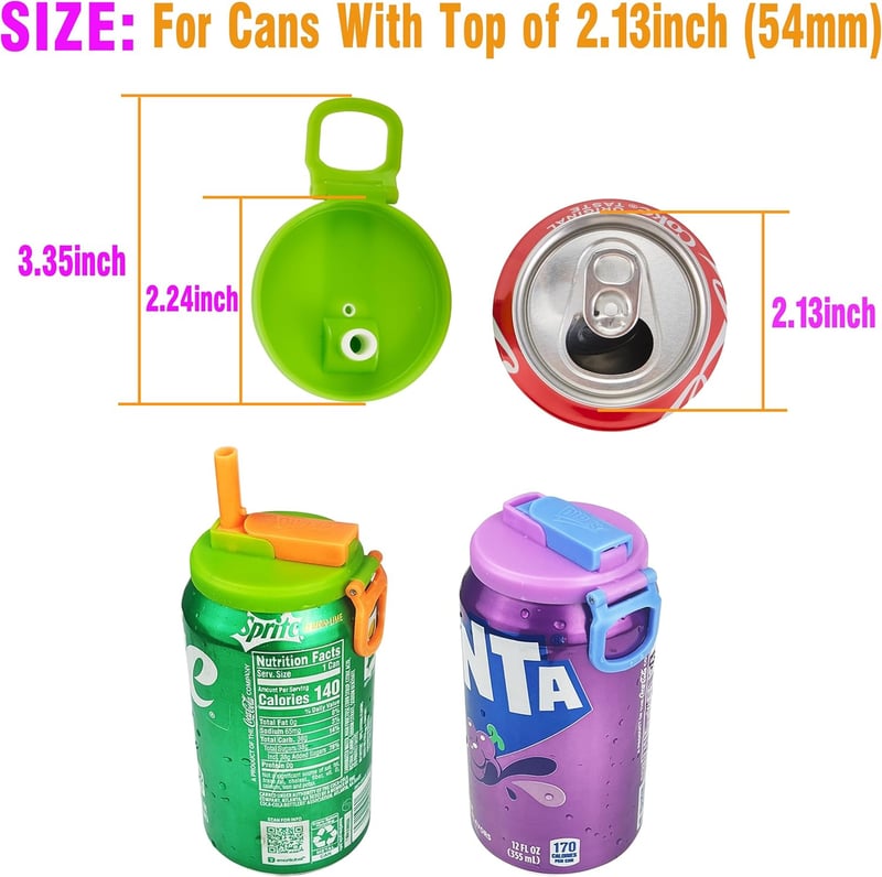 Soda Can Lids & Silicone Straws, BPA-Free, Airtight Seal