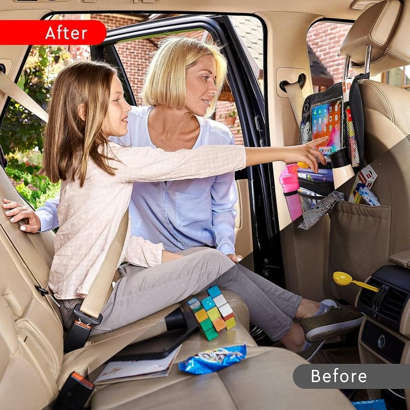 Car Backseat Organizer with Tablet & 9 Pockets, 2 Pack