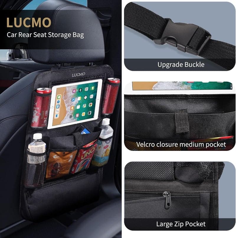 Car Backseat Organizer with Tablet Holder, 2 Pack