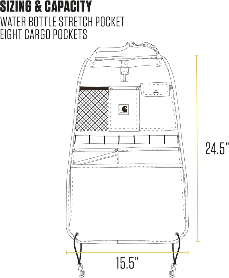 Carhartt Black Nylon Seat Organizer