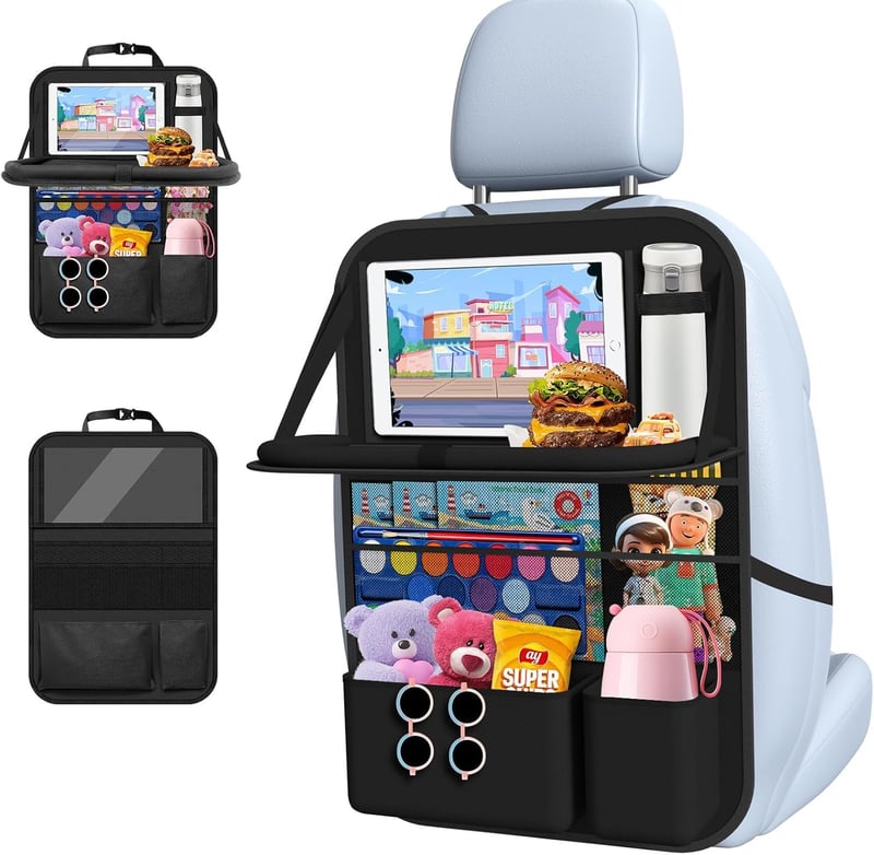 Car Backseat Organizer with Tray and Tablet Holder