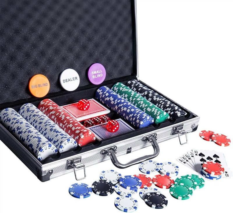300-Piece Poker Chip Set with Aluminum Case for Texas Hold'em