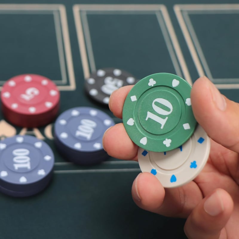Poker Chips Set with 2 Card Decks for Texas Hold'em & Blackjack