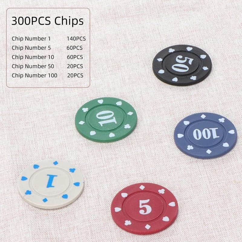Poker Chips Set with 2 Card Decks for Texas Hold'em & Blackjack