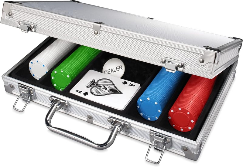Texas Hold 'Em Poker Set with Chips and Cards in Aluminum Case