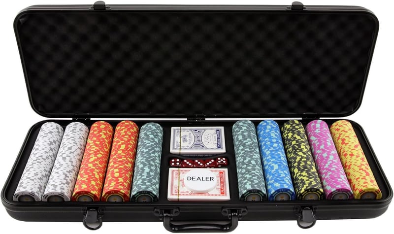 500-Piece Clay Poker Chip Set with Number Denominations
