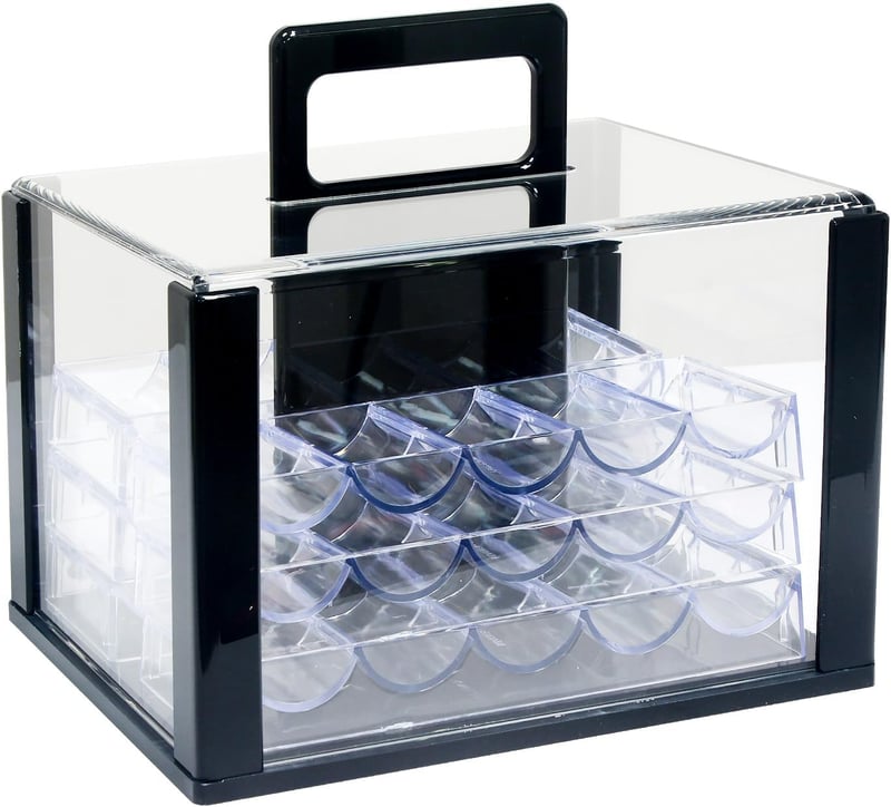Poker Chip Display Case with Trays for 600/1000 Standard Chips