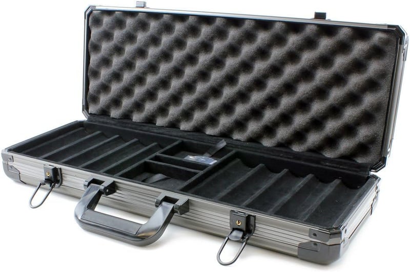Deluxe Gray Poker Chip Case - Reinforced 500pc Design
