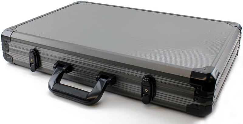 Deluxe 1000pc Poker Chip Case - Reinforced Gray Design