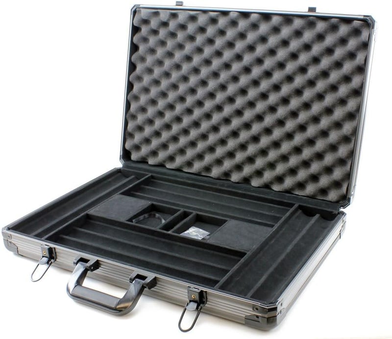 Deluxe 1000pc Poker Chip Case - Reinforced Gray Design