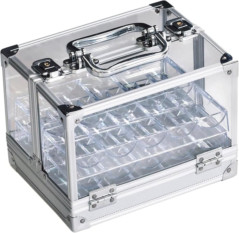 Casino Acrylic Poker Chip Carrier with Trays, 600/1,000pcs
