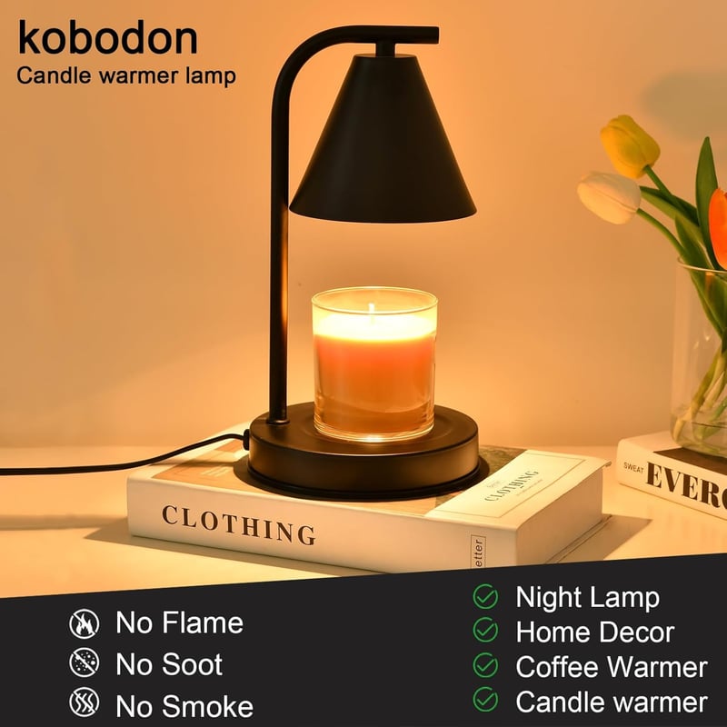 Housewarming Candle Warmer Lamp, Dimmable Black