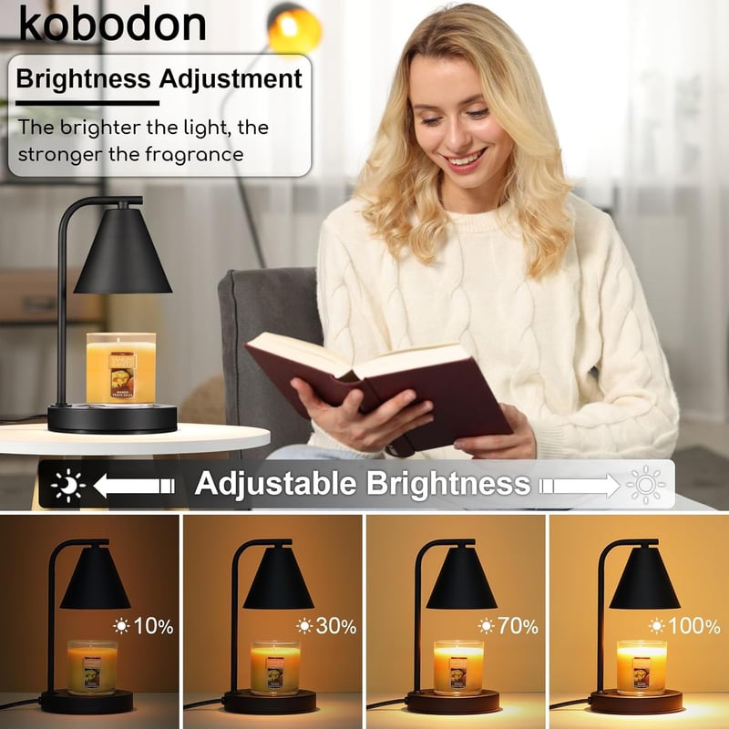 Housewarming Candle Lamp with Dimmable Wax Melt Warmer