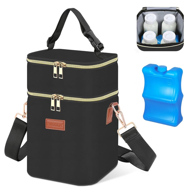 Baby Bottle Tote Bag with Ice Pack, Insulated Cooler for Moms