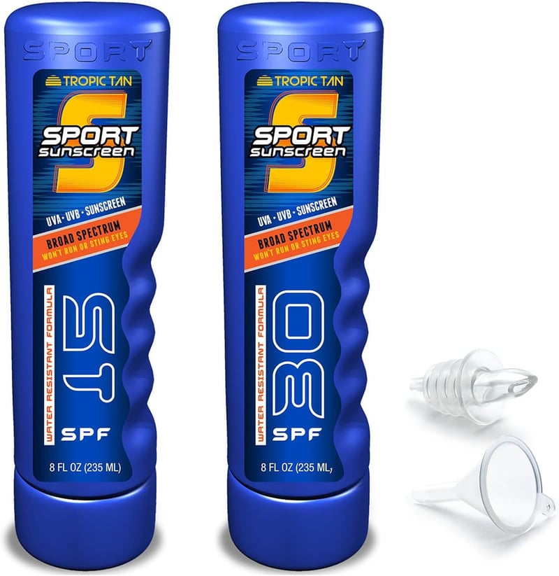 Travel Sunscreen Flask Set (16 oz) with Funnel & Spout