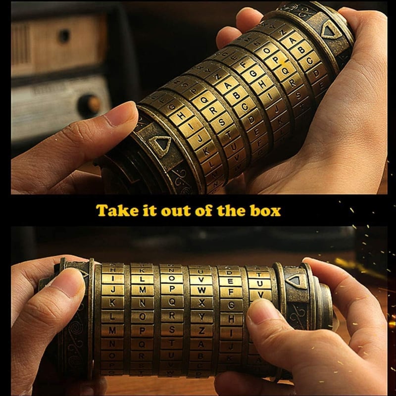 Anniversary Cryptex Puzzle Box with Hidden Compartment