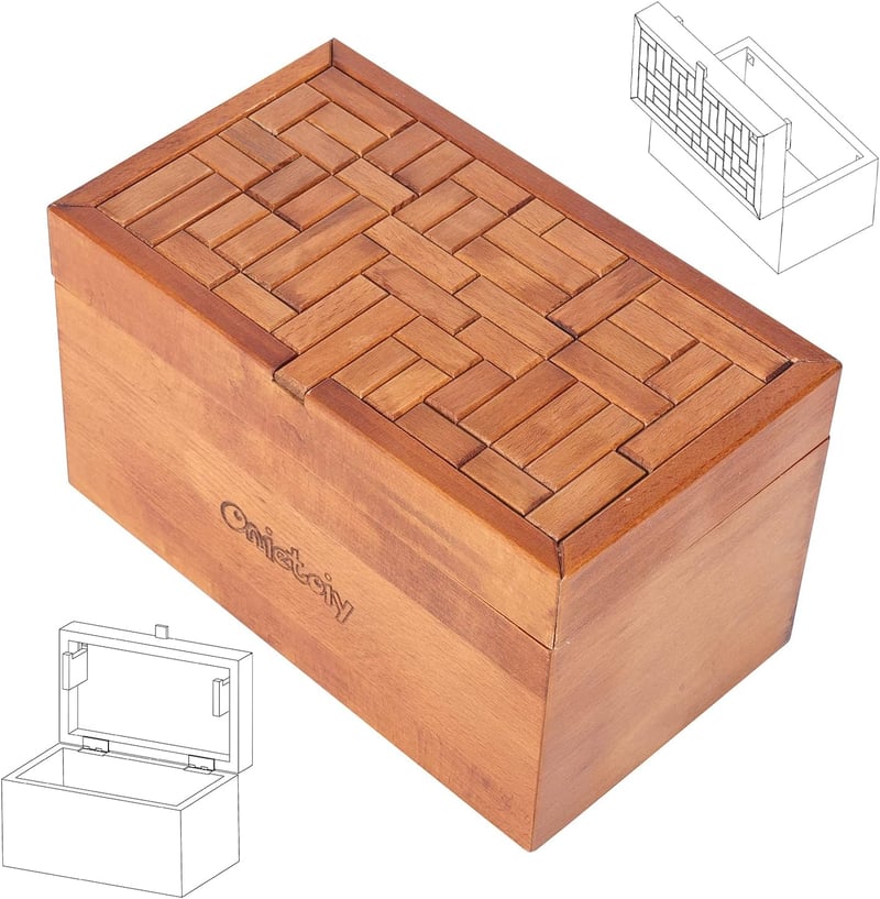 Birthday Puzzle Box: Handmade Beech Wood Brain Teaser