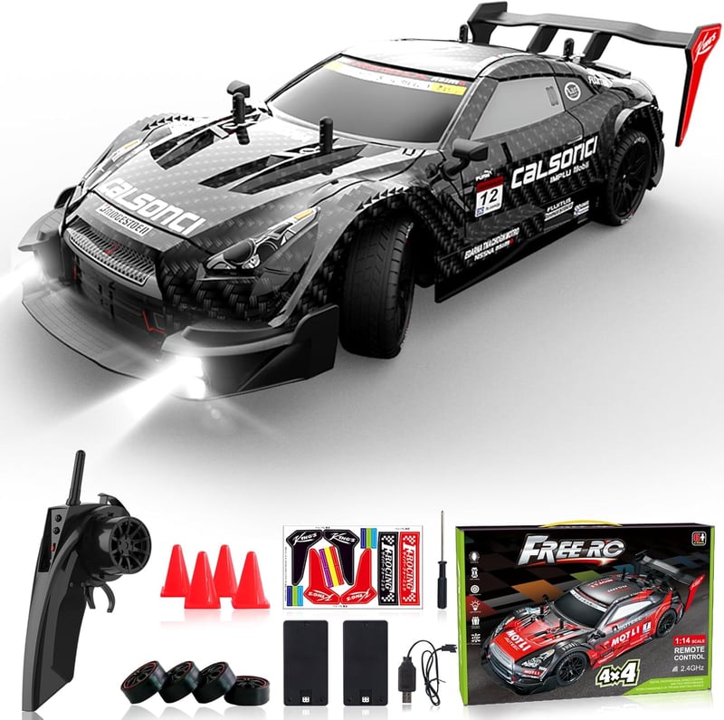 RC Drift Car 1:16 Scale 4WD with LED Lights, 30km/h Racing Toy