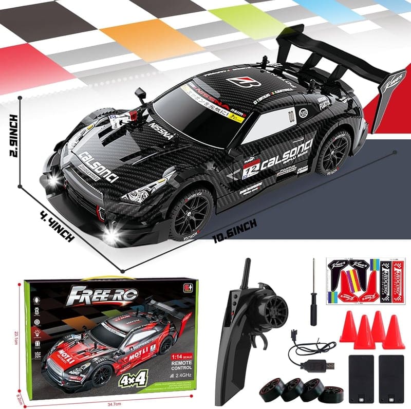 RC Drift Car 1:16 Scale 4WD with LED Lights, 30km/h Racing Toy