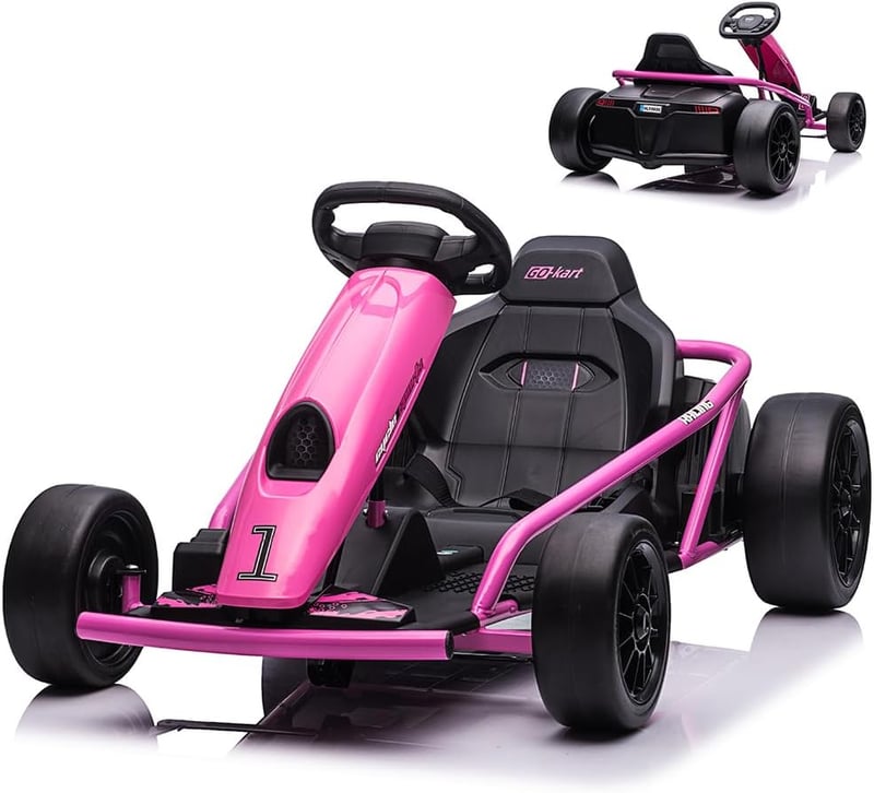 Electric Go-Kart for Kids 8+, 24V Battery, 8MPH Racing Toy