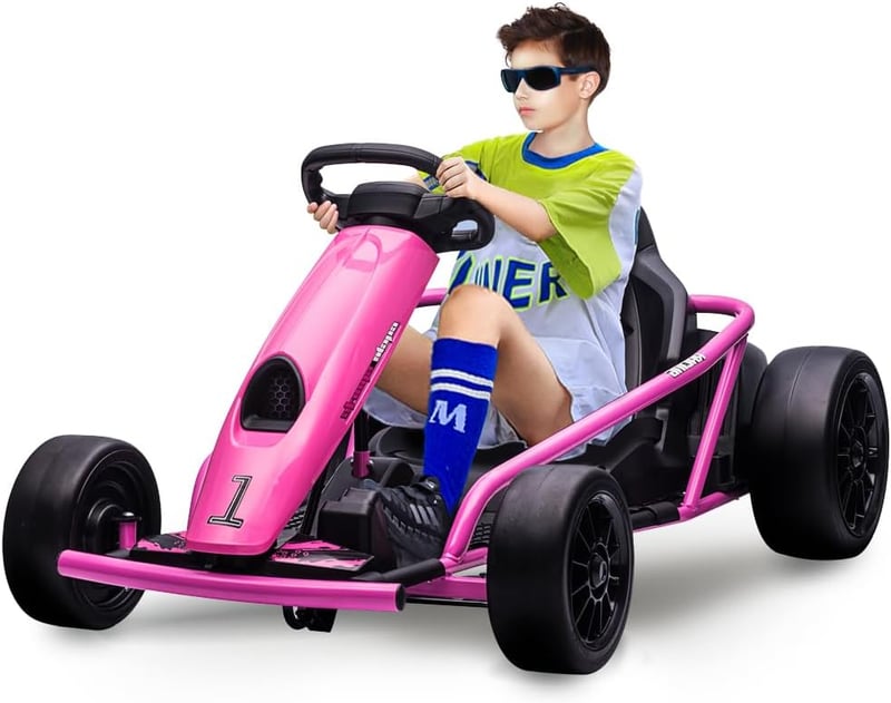 Electric Go-Kart for Kids 8+, 24V Battery, 8MPH Racing Toy