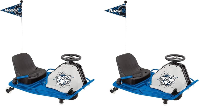 Drifting Outdoor Crazy Cart Set, Rechargeable Motorized Ride (2-Pack)