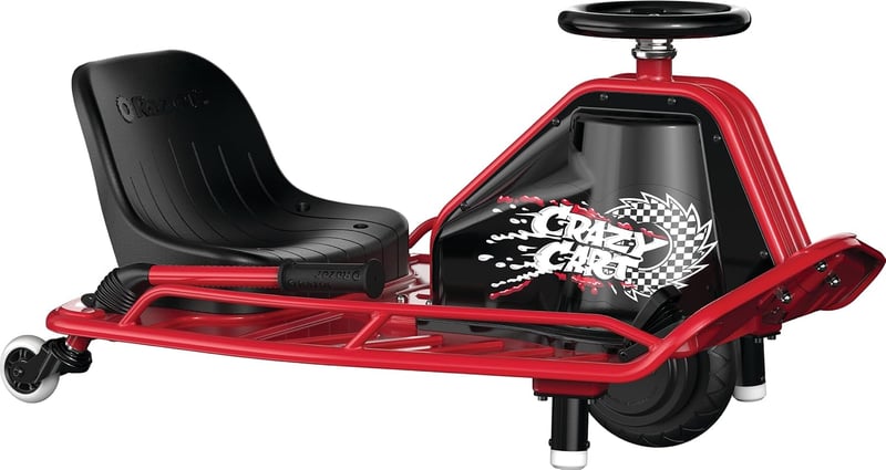 Electric Drifting Go Kart with Drift Bar, 12 mph, Black/Red