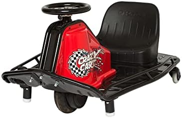 Electric Drifting Go Kart with Drift Bar, Black/Red, 12 mph