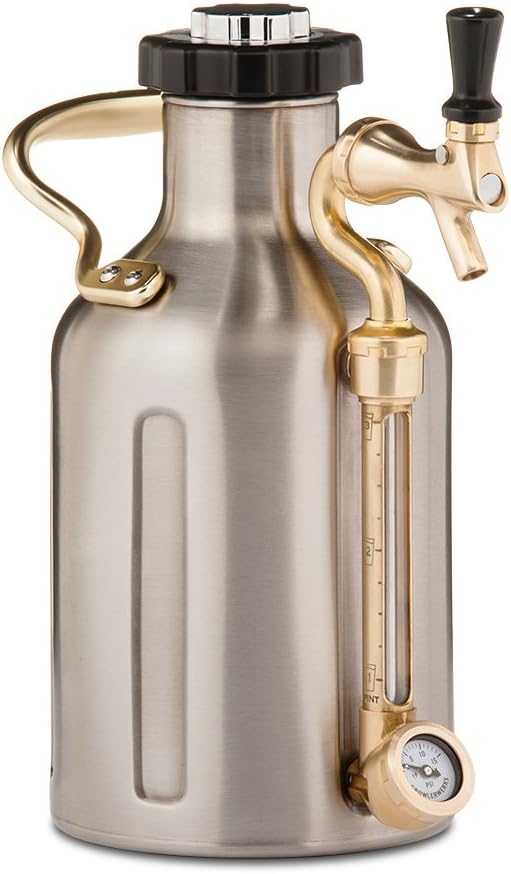 Beer Lovers' Stainless Steel Carbonated Growler, 64 oz