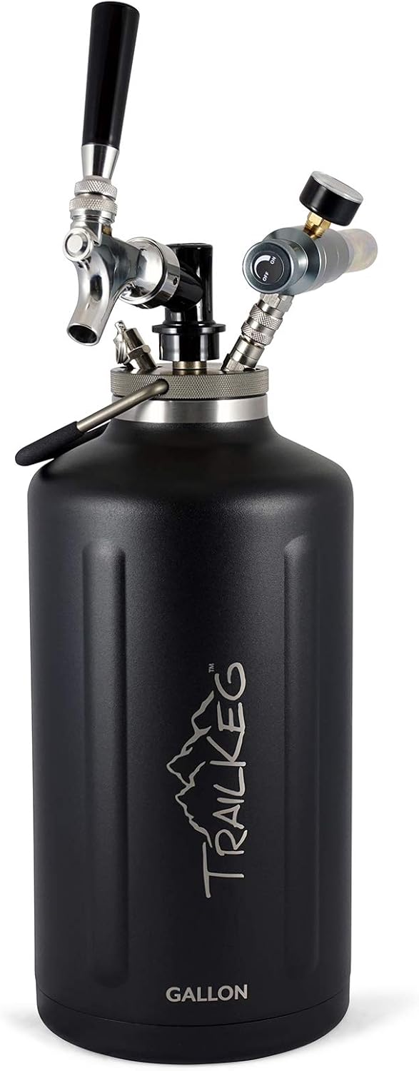 Stainless Steel Beer Growler, One Gallon, 48-Hour Cold