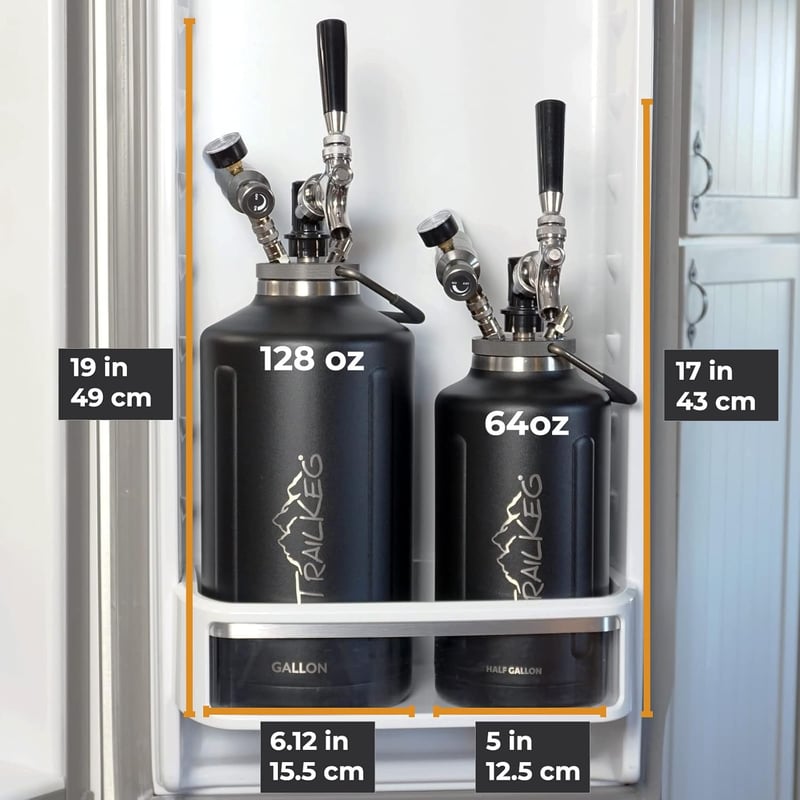 Stainless Steel Beer Growler, One Gallon, 48-Hour Cold