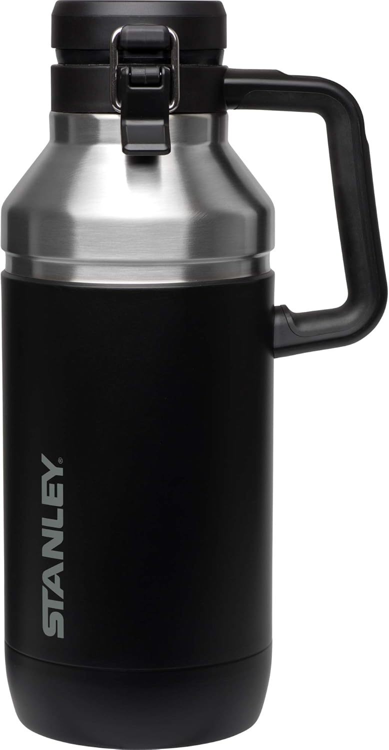 Insulated Matte Black 64 oz Steel Beverage Growler