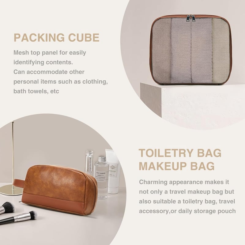 Weekend Travel Set: Faux Leather Duffle with Shoe Compartment