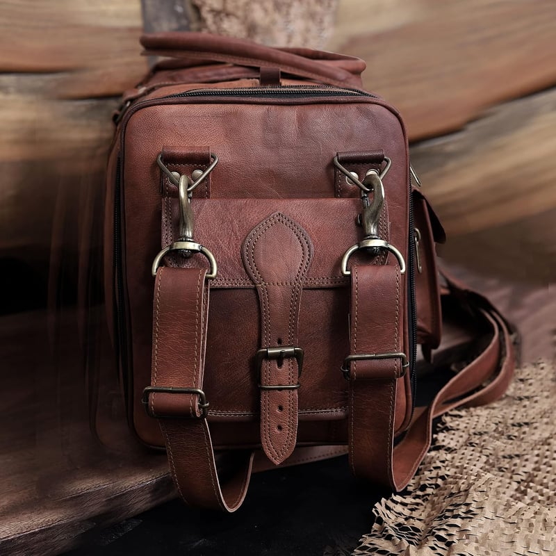 Vintage Handmade Travel Duffel Bag, 30-Inch Weekender for Men