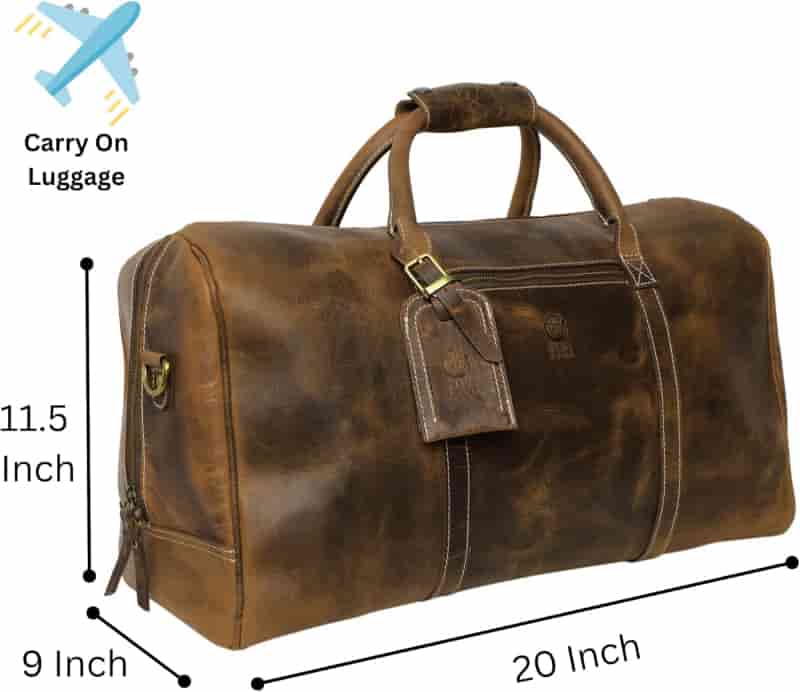 Leather Travel Duffel Bag by Rustic Town