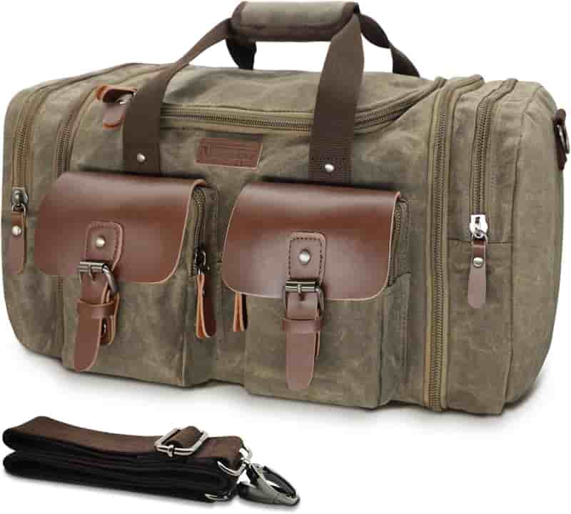 Vintage Waterproof Canvas Duffel Bag, 50L