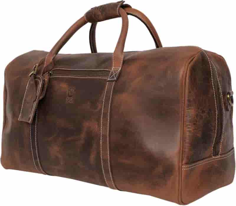 Handmade Leather Carry-On Duffel Bag for Travel