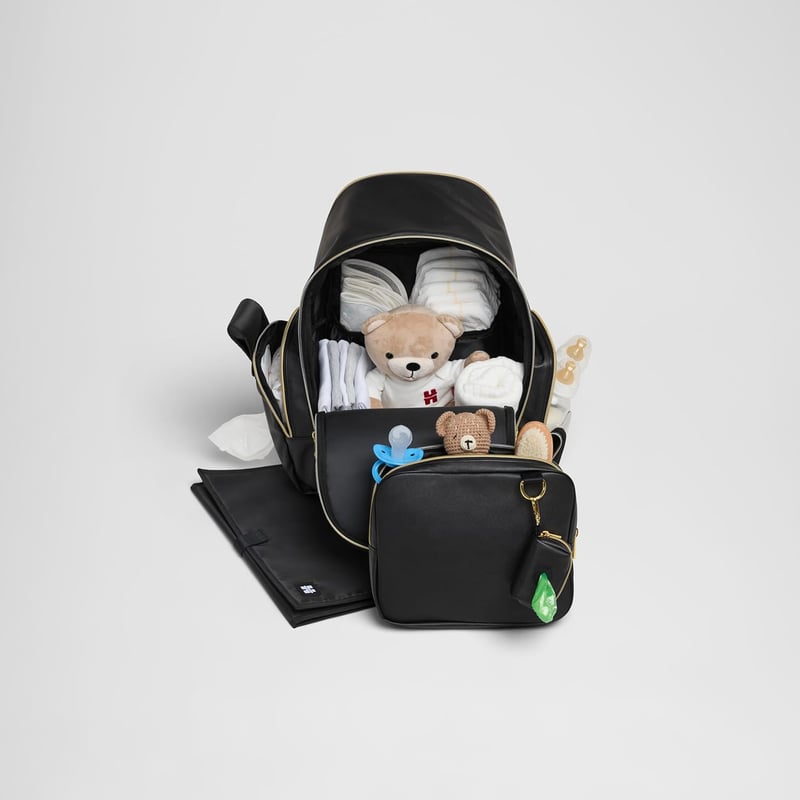 Diaper Backpack, Cognac Leather, One Size