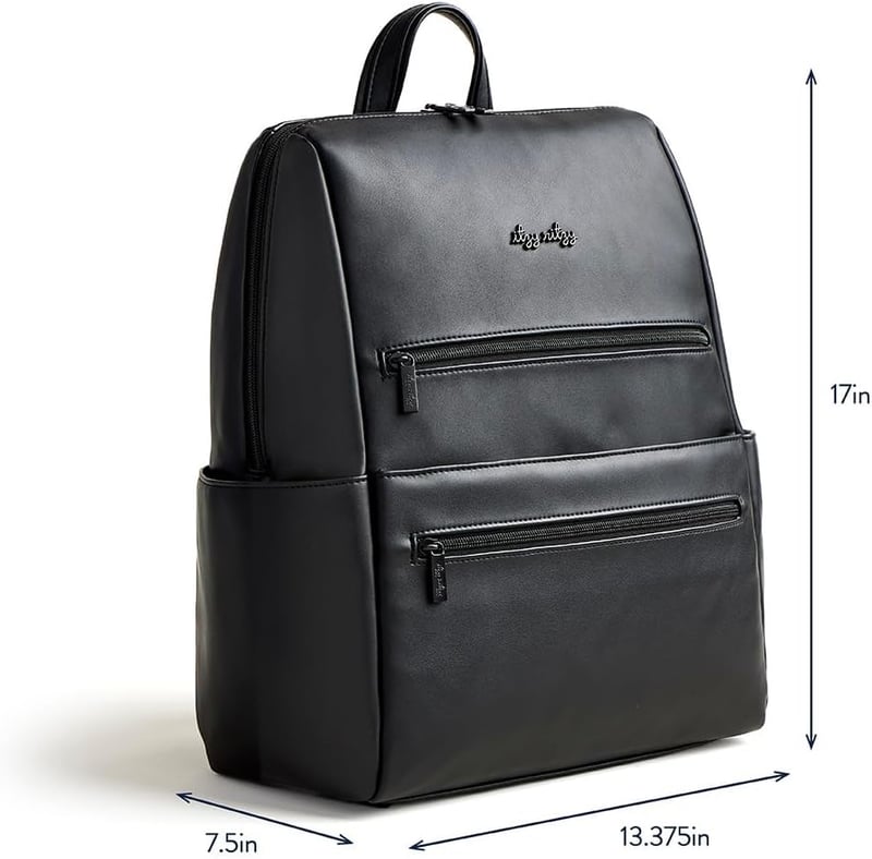 Neutral Black Diaper Bag Backpack for Men with 15 Pockets & Changing Pad