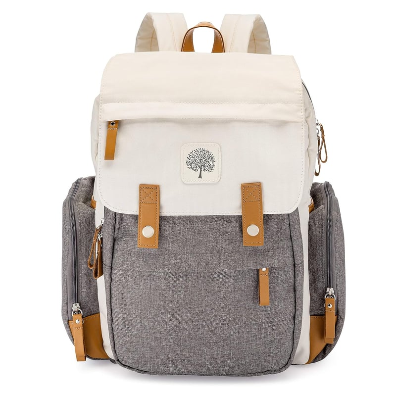 Diaper Backpack with Insulated Pockets, Cream