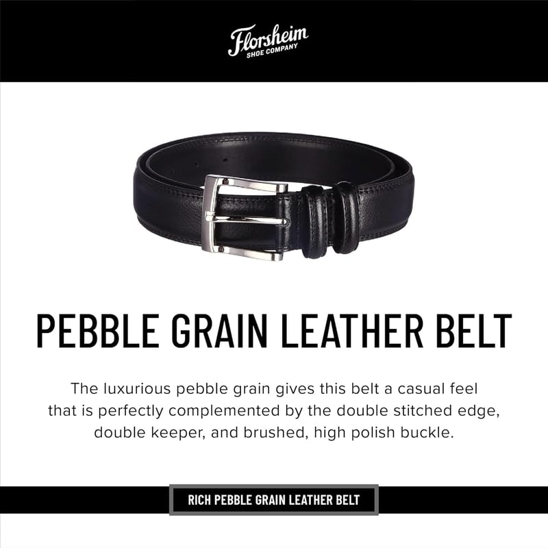 Men's Pebble Grain Leather Belt - 32mm