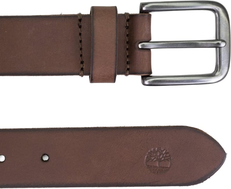 Men's Leather Belt with Classic Buckle, 35mm