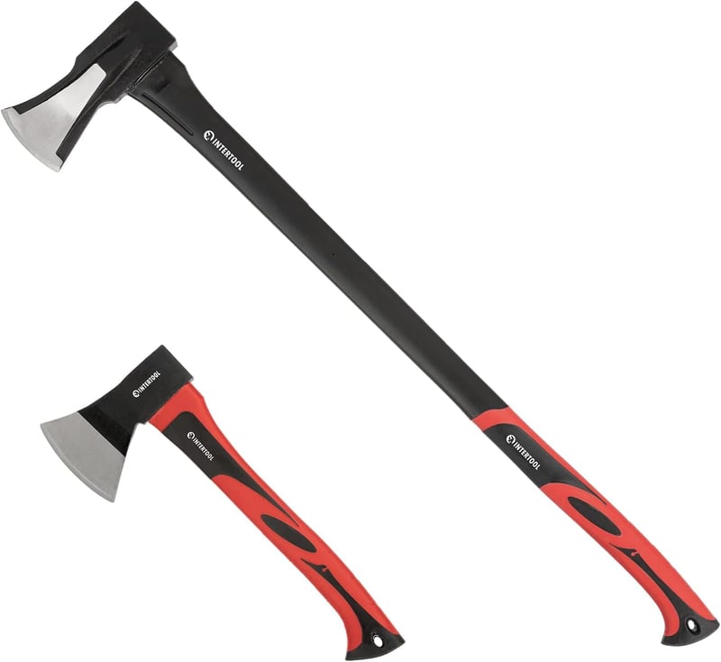 Wood Splitting Maul & Hatchet Set with Fiberglass Handles