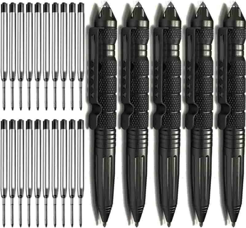 Tactical Tungsten Steel Pen Set with Ballpoint Refills