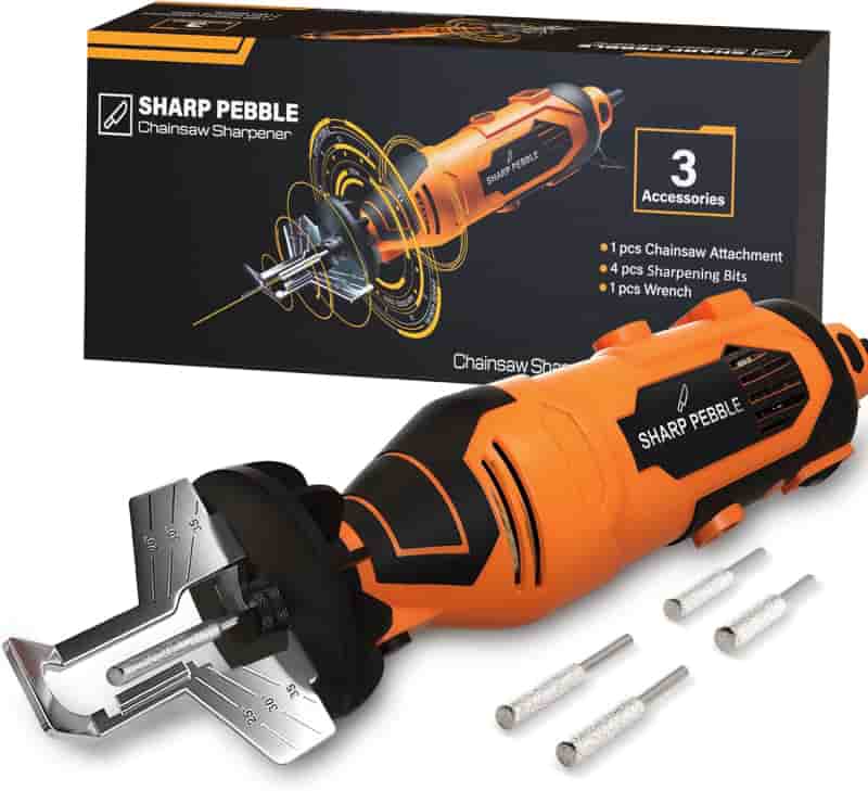 Electric Chainsaw Sharpener Kit with Diamond Wheels & Angle Guide