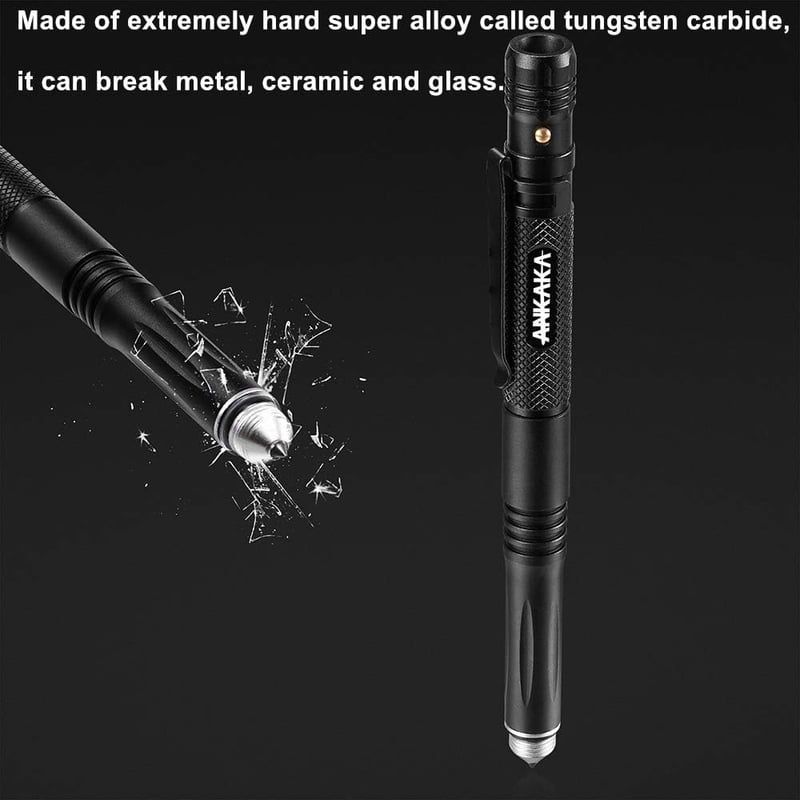 Tactical 6-in-1 Pen with Self Defense & Flashlight