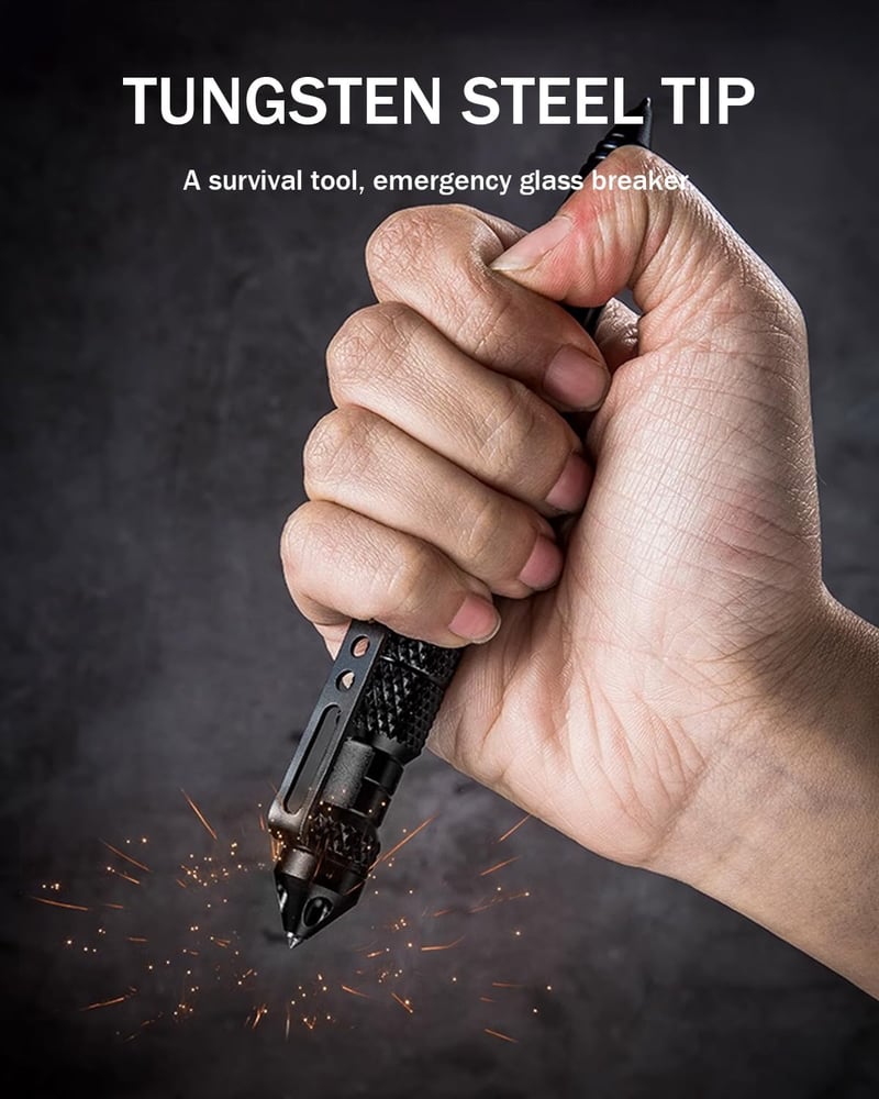 Tactical Survival Pen, Tungsten Tip for Men & Police