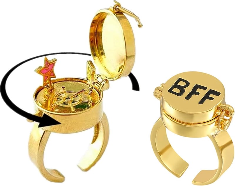 SpongeBob Adjustable Best Friend Rings, 14K Gold, Teens Gift