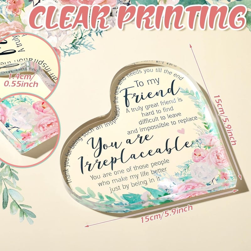 Friendship Plaque for Women, Vintage Acrylic